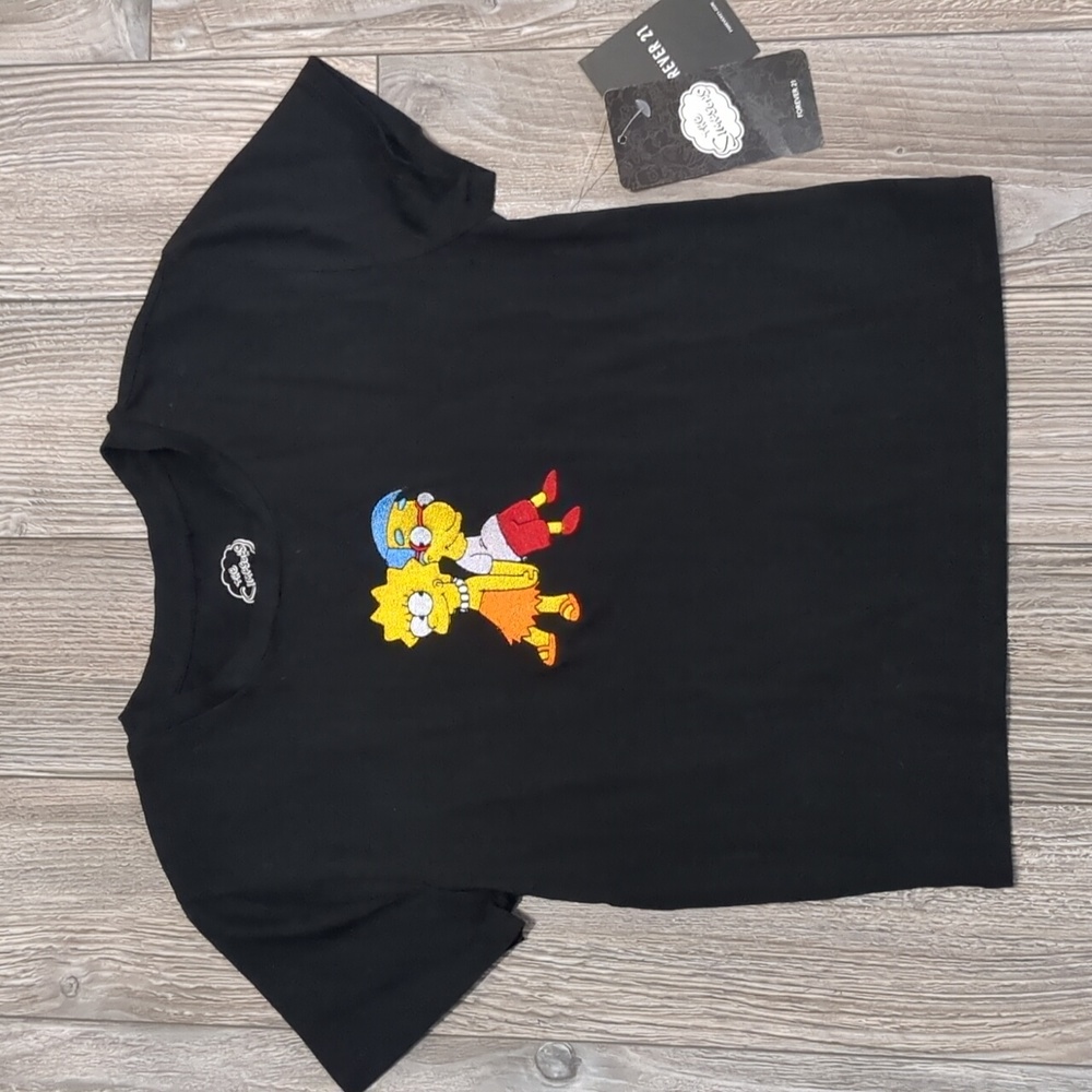 NWT Simpsons Embroidered Graphic Top S